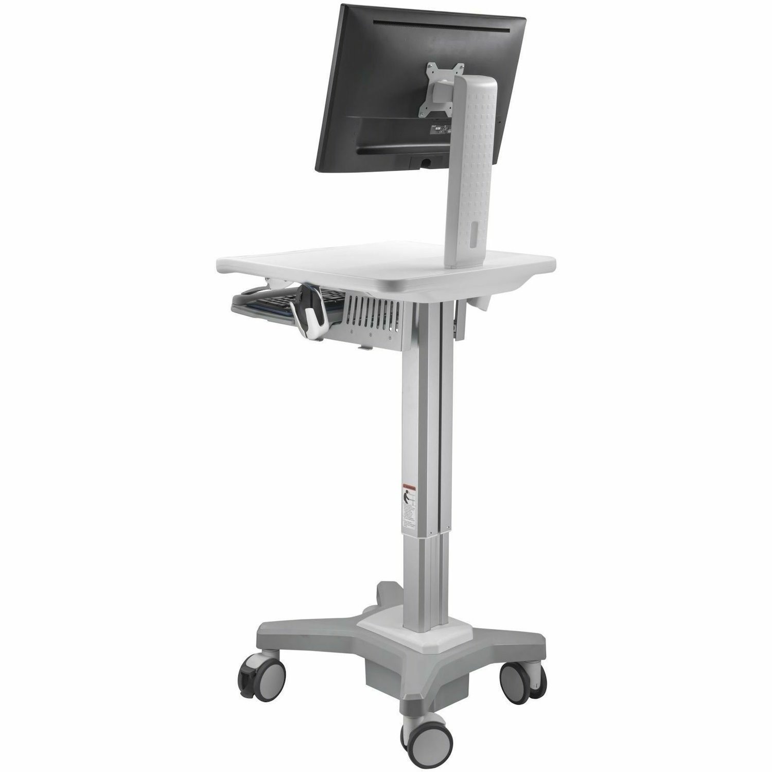 Amer Mounts Light Pedestal Medical Cart with Display Mount (Max Load 17.64lbs)