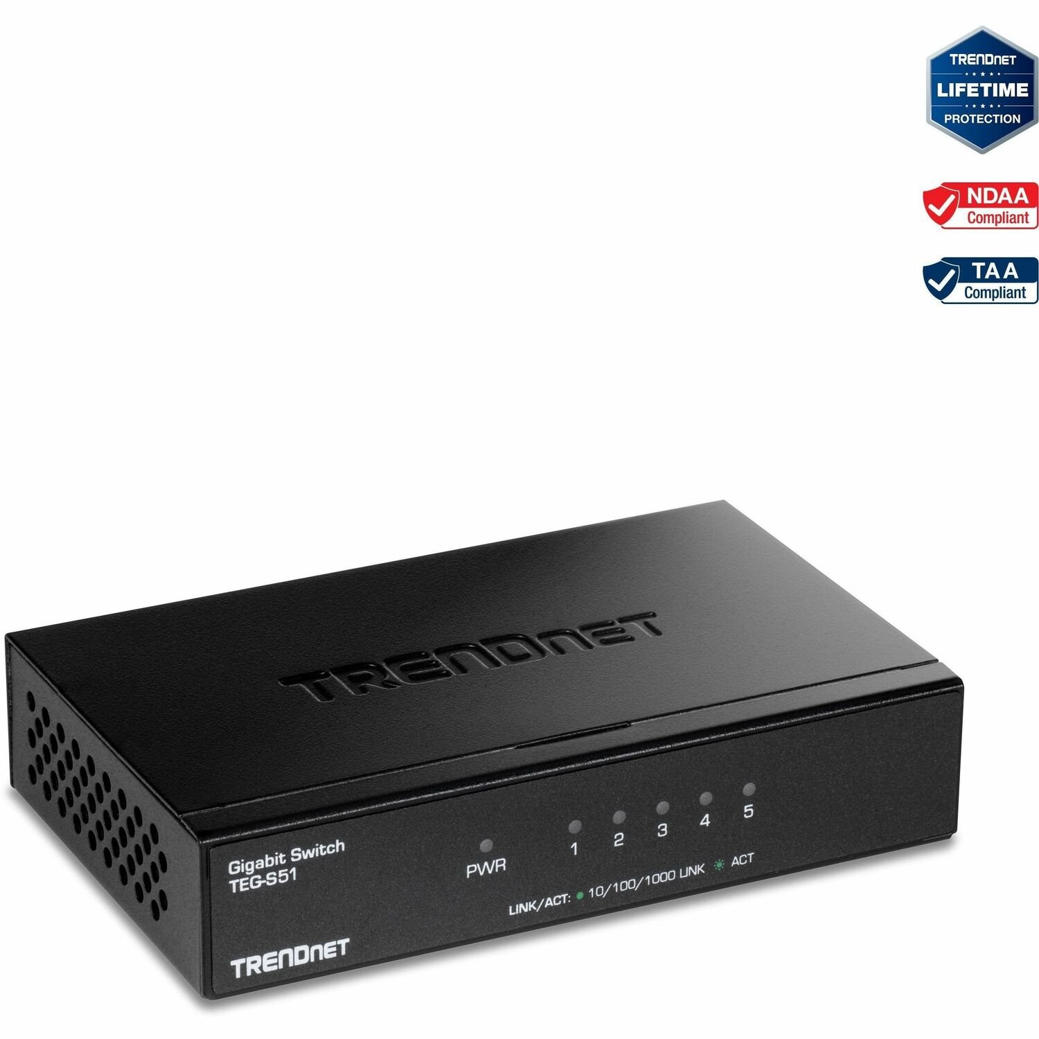 TRENDnet TEG-S51 5 Ports Ethernet Switch - Gigabit Ethernet - 1000Base-T - TAA Compliant