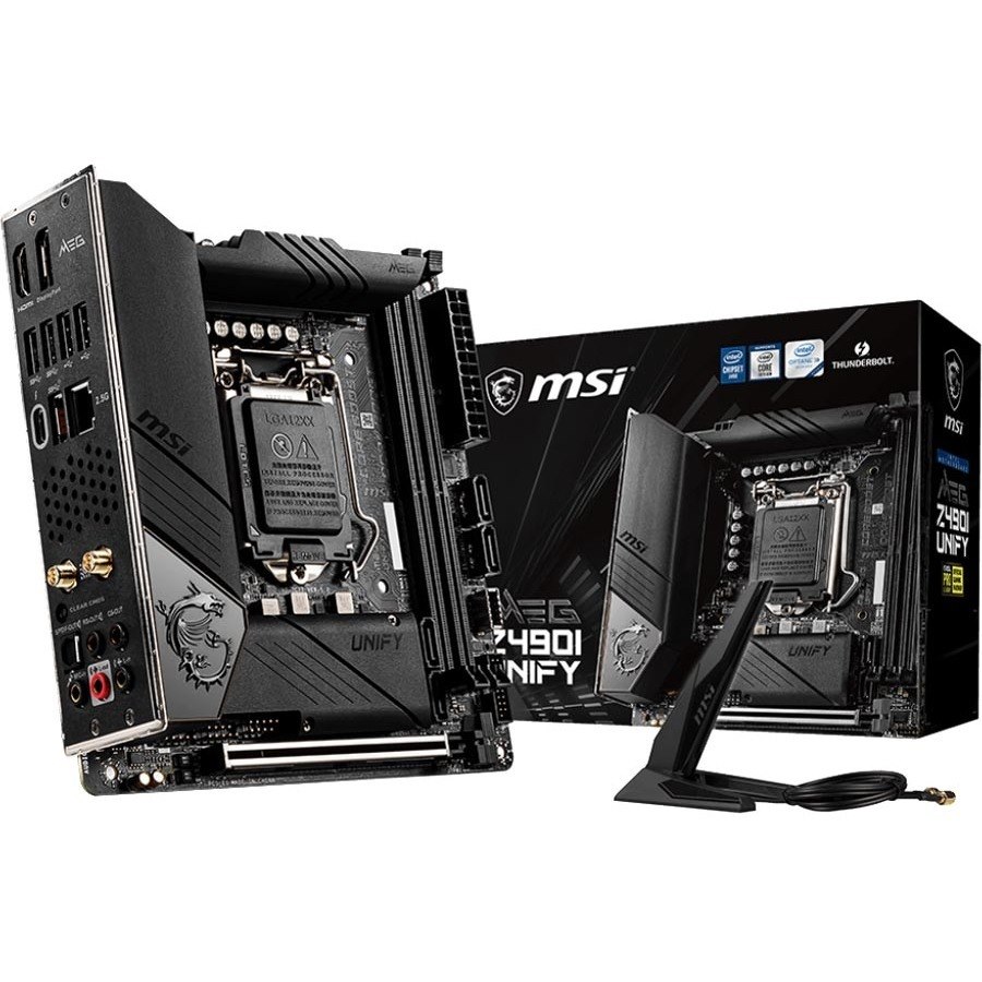 MSI MEG Z490I UNIFY Desktop Motherboard - Intel Z490 Chipset - Socket LGA-1200 - Intel Optane Memory Ready - Mini ITX