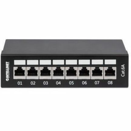 Intellinet 8 Port(s) Network Patch Panel - Category 6a - Twisted Pair - Black