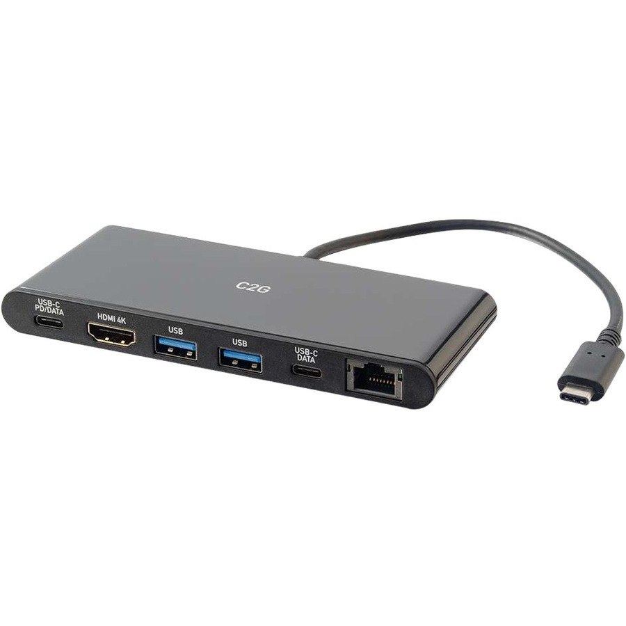 C2G USB C Docking Station with 4K HDMI, USB, Ethernet, and USB C - Power Delivery up to 60W