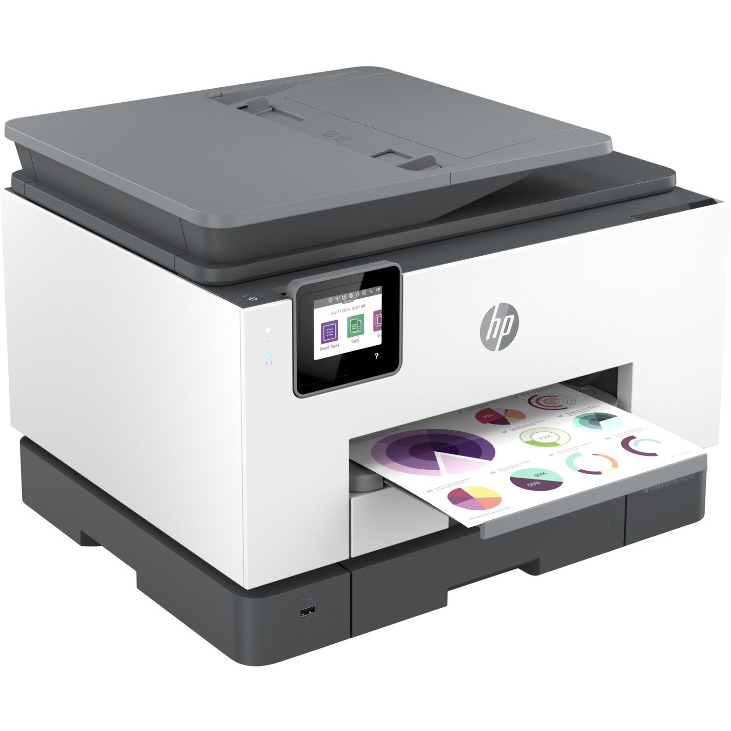 HP Officejet Pro 9025e Inkjet Multifunction Printer-Color-Copier/Fax/Scanner-39 ppm Mono/39 ppm Color Print-4800x1200 dpi Print-Automatic Duplex Print-30000 Pages-500 sheets Input-Color Flatbed Scanner-1200 dpi Optical Scan-Color Fax-Wireless LAN