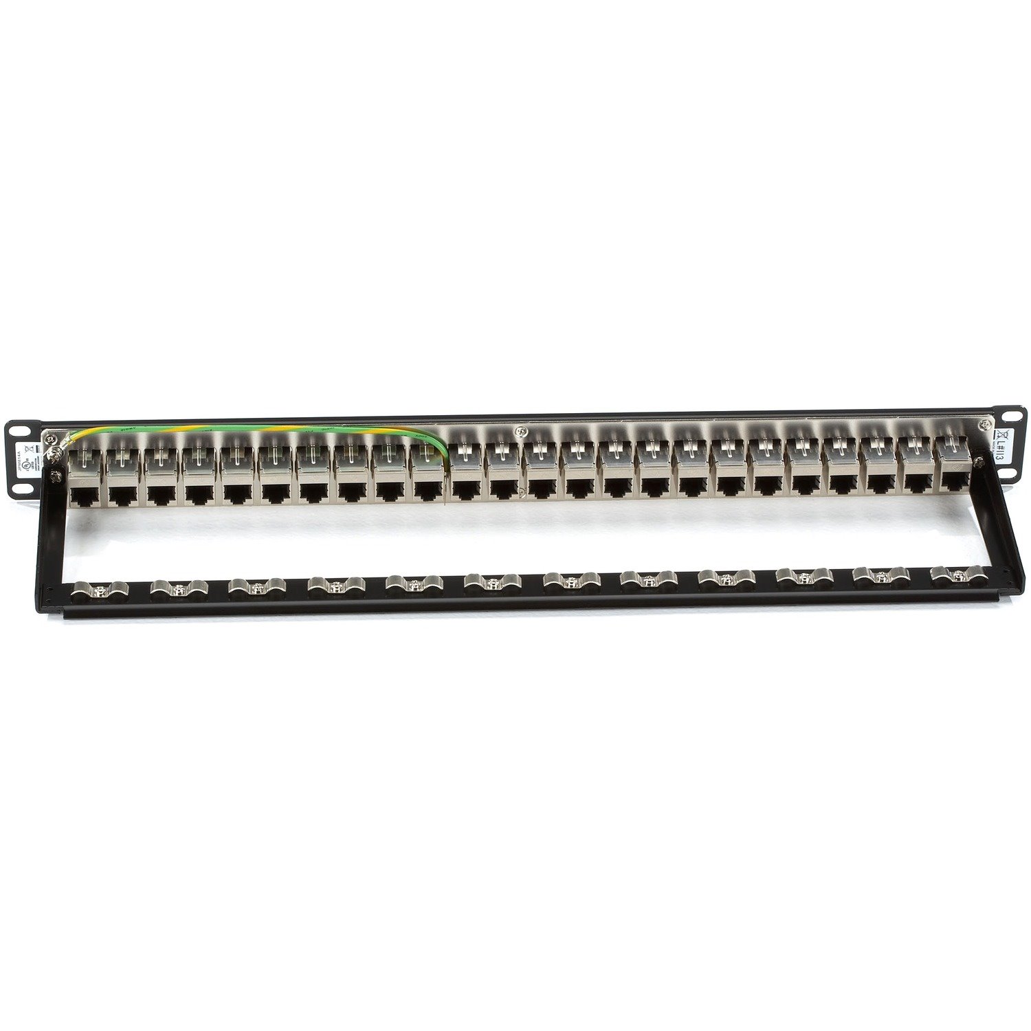 Black Box CAT6 Patch Panel - Feed-Through, 1U, Shielded, 24-Port