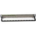 Black Box CAT6 Patch Panel - Feed-Through, 1U, Shielded, 24-Port