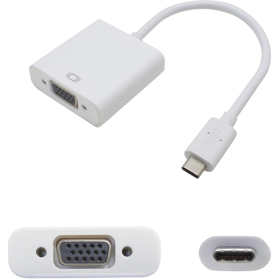 AddOn 5-Pack of USB C 3.1 Male to VGA Female White Adapters