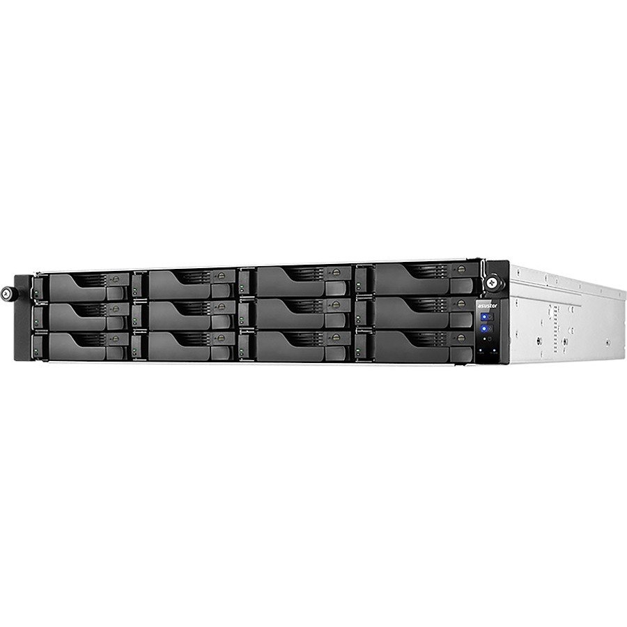 Asustor Lockerstor 12RD AS6512RD - 12 Bay NAS, Quad-Core 2.1GHz CPU, 2.5GbE Port, 8GB RAM DDR4, 2U Rackmount Server with redundant Power Supply (Diskless)