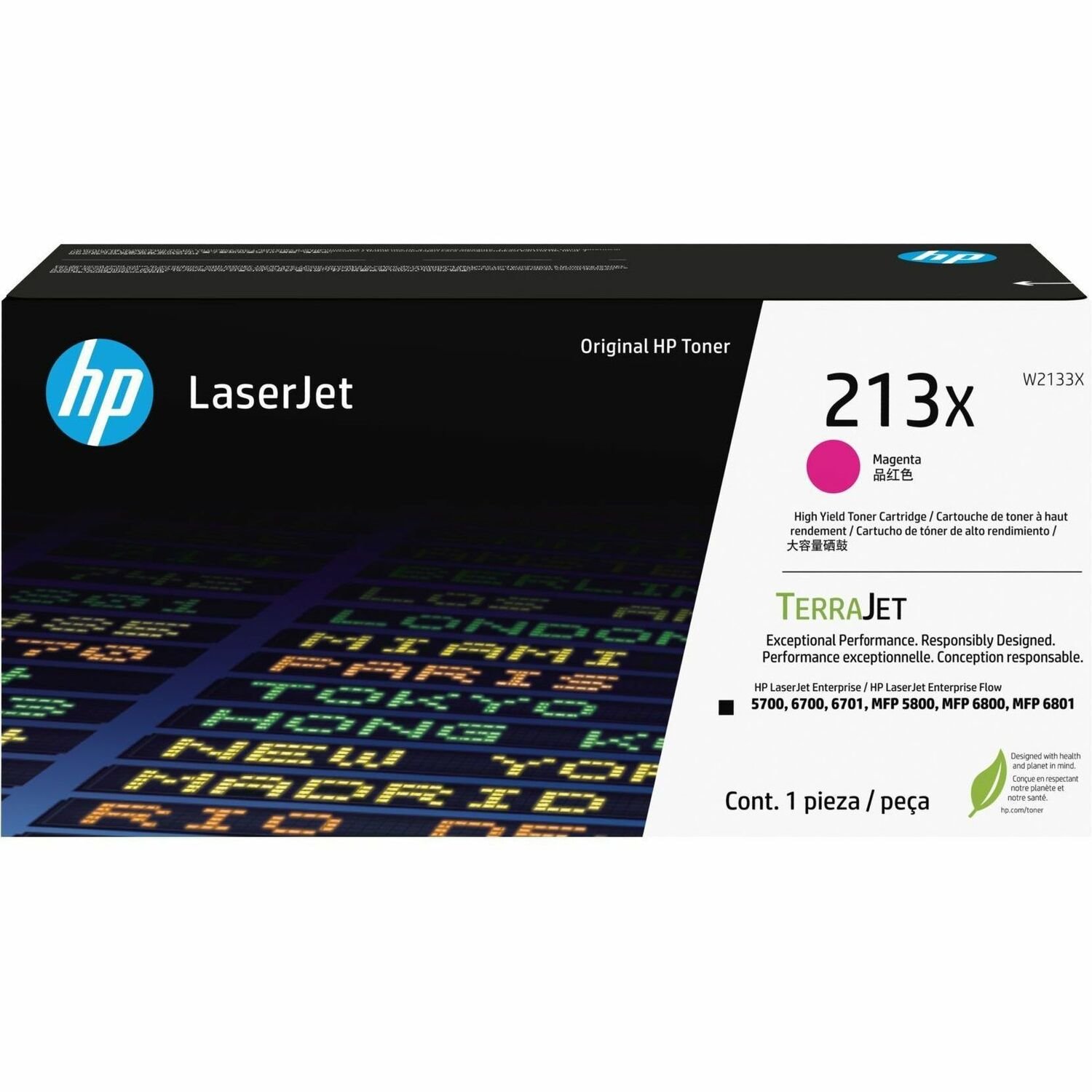 HP 213X Original Laser Toner Cartridge - Magenta - 1 Each