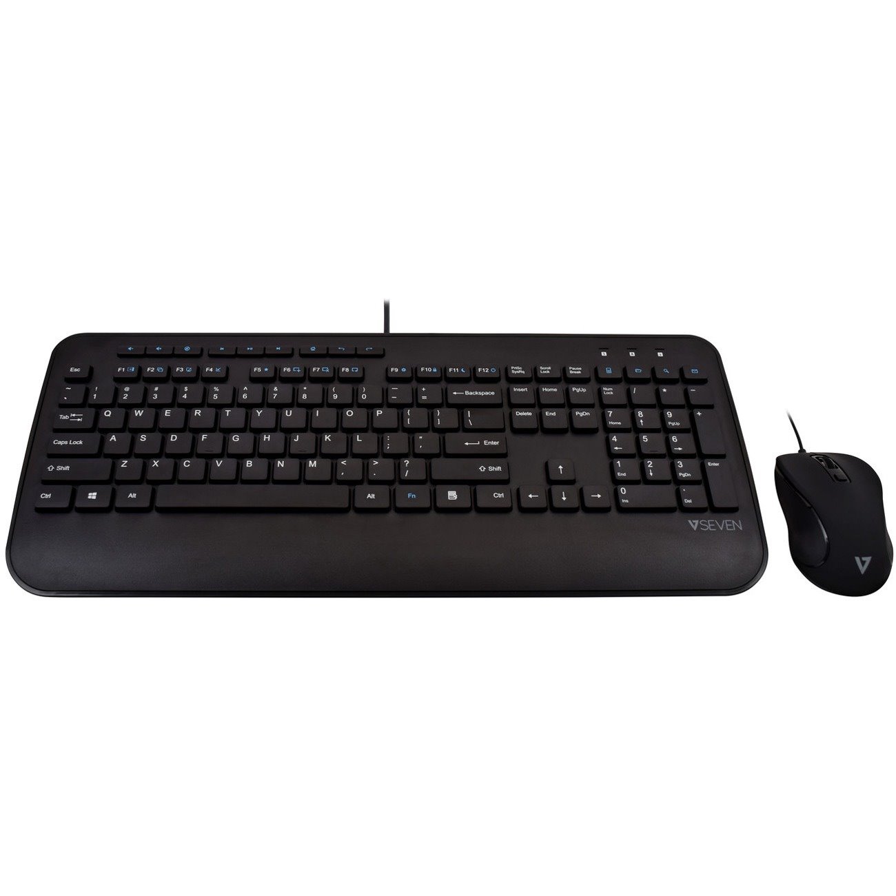 V7 CKU300USFull Size USB Keyboard with Palm Rest and Ambidextrous Mouse Combo