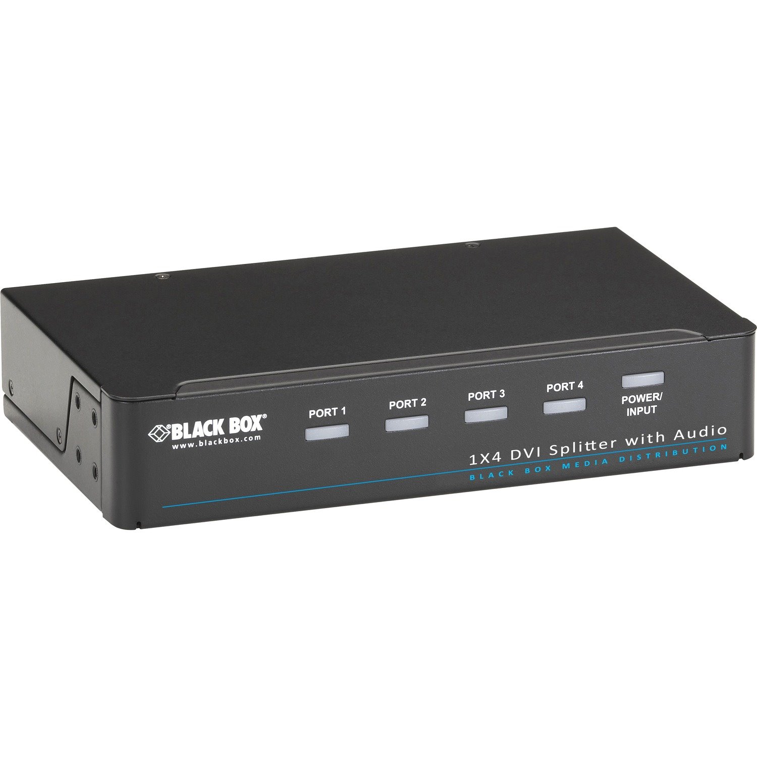 Black Box DVI-D Splitter with Audio and HDCP, 1 x 4