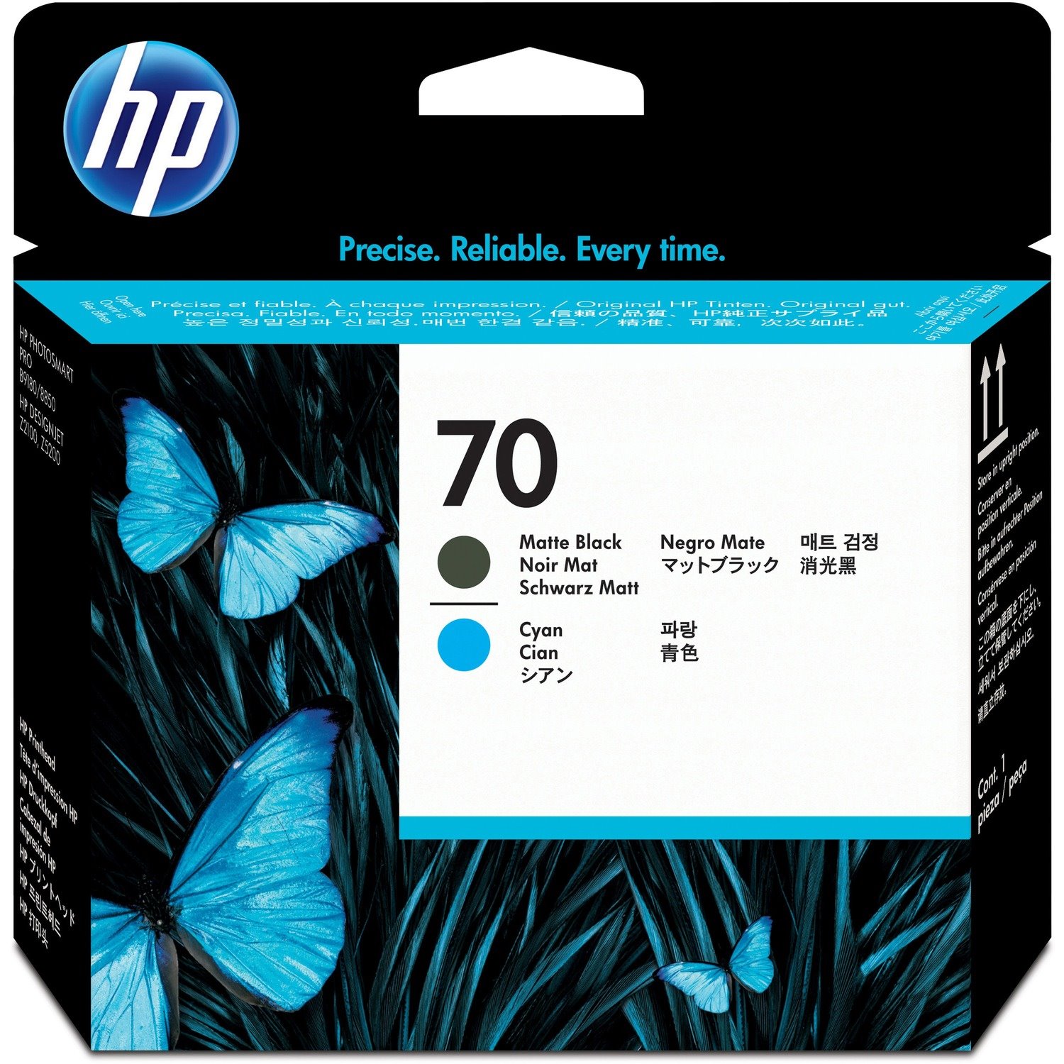 HP 70 Original Standard Yield Inkjet Printhead - Matte Black, Matte Cyan - 1 Each