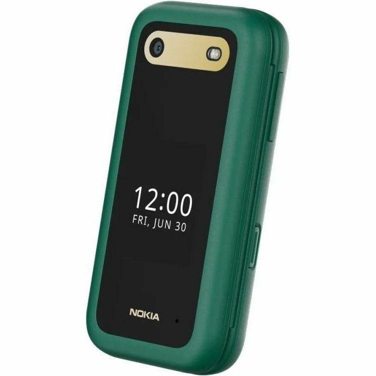 Nokia 2660 Flip 128 MB Feature Phone - 2.8" Flexible Folding Screen TFT LCD QVGA 240 x 320 - Cortex A71 GHz - 48 MB RAM - Series 30+ - 4G - Lush Green