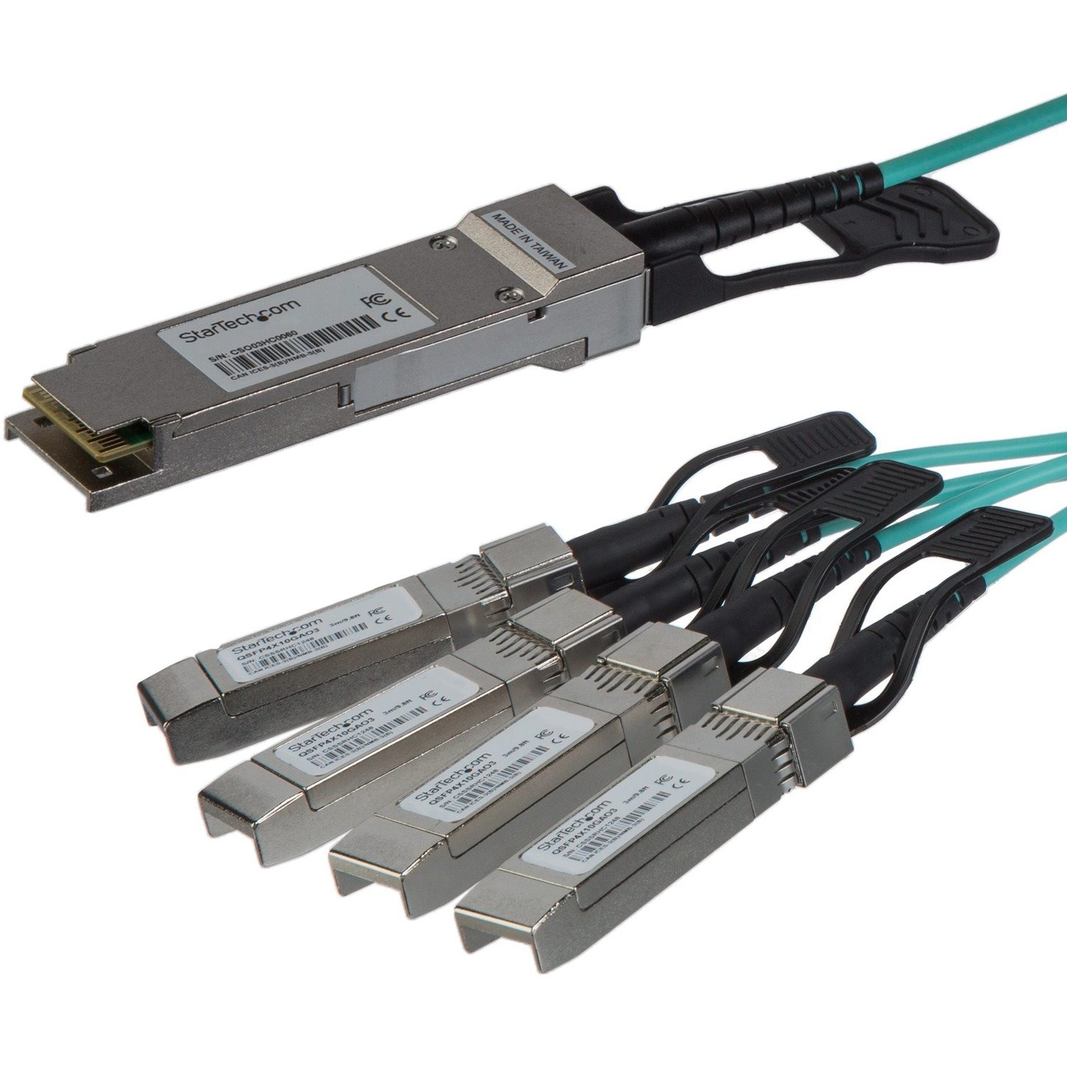 StarTech.com AOC Breakout Cable for Cisco QSFP-4X10G-AOC10M - 15m 40G 1x QSFP+ to 4x SFP+ AOC Cable 40GbE QSFP+ Active Optical Fiber 49ft