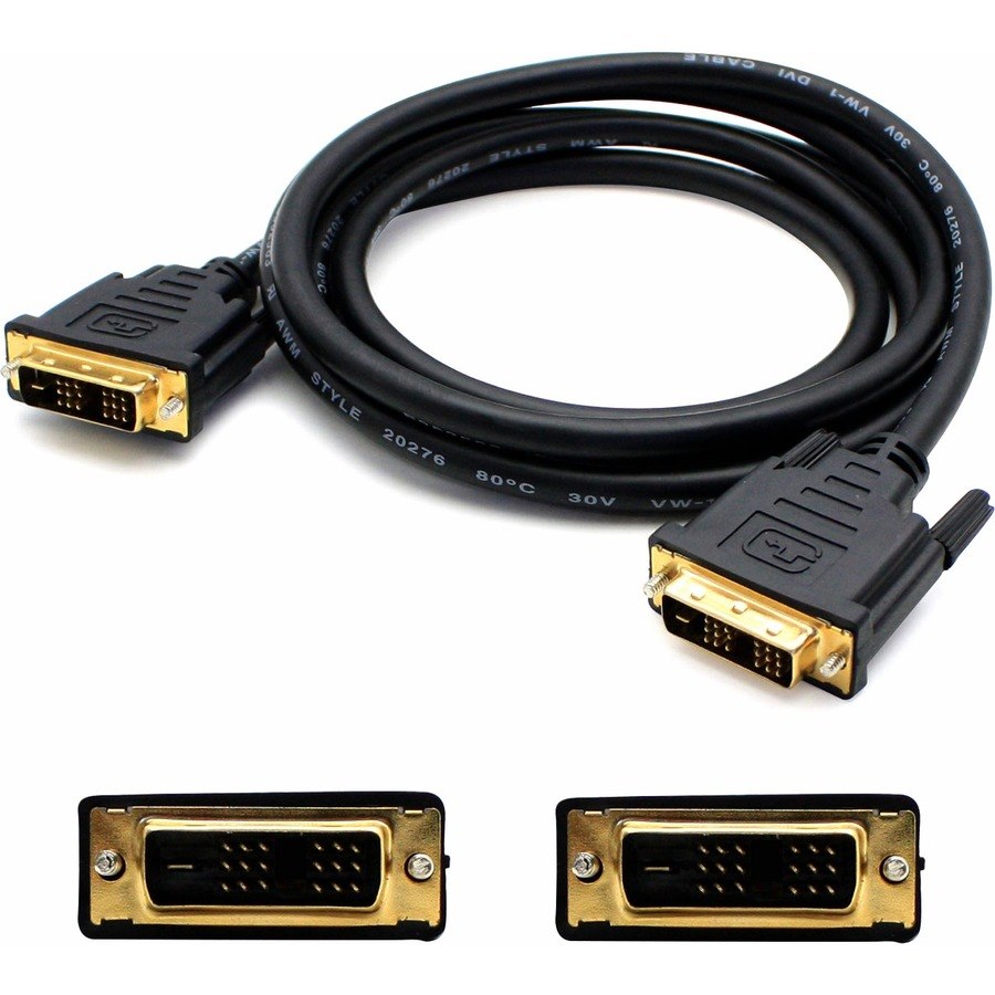 AddOn 6ft DVI-D Single Link (18+1 pin) Male to DVI-D Single Link (18+1 pin) Male Black Cable For Resolution Up to 1920x1200 (WUXGA)
