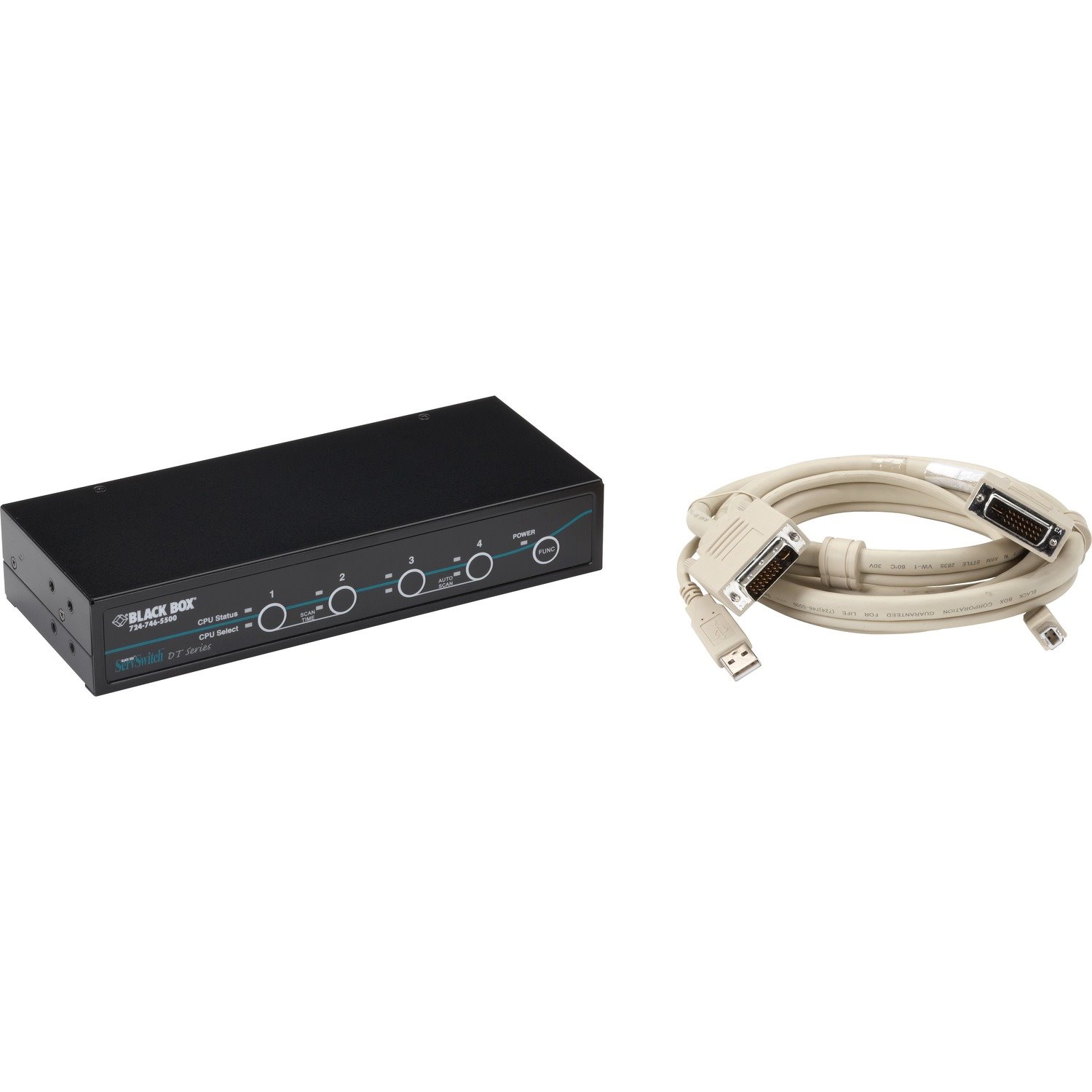 Black Box ServSwitch DT DVI 4-Port with Transparent USB 2.0 Kit