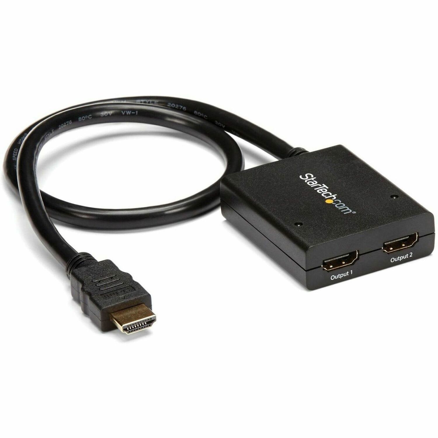 StarTech.com 4K HDMI 2-poorts videosplitter - 1x2 HDMI splitter - Gevoed door USB-kabel of voedingsadapter - 4K 30 Hz