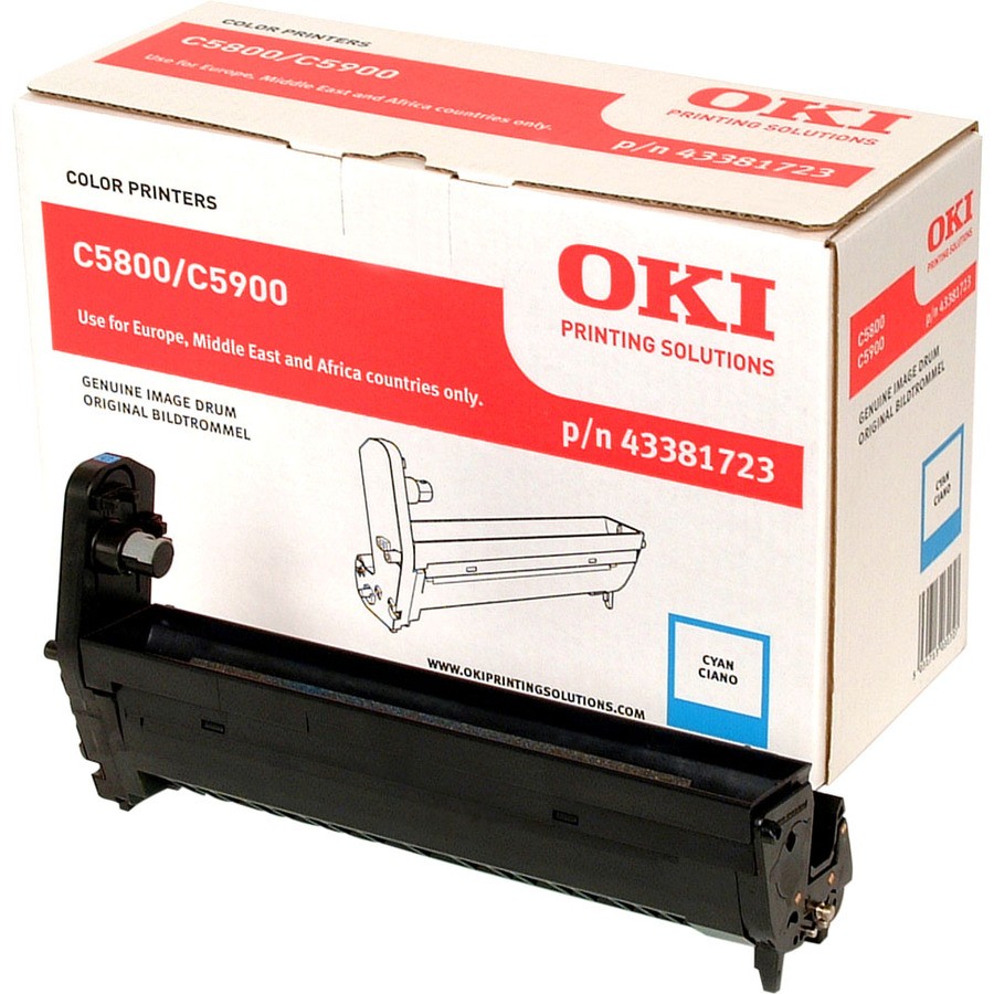 Oki 43381723 LED Imaging Drum for Printer - Cyan