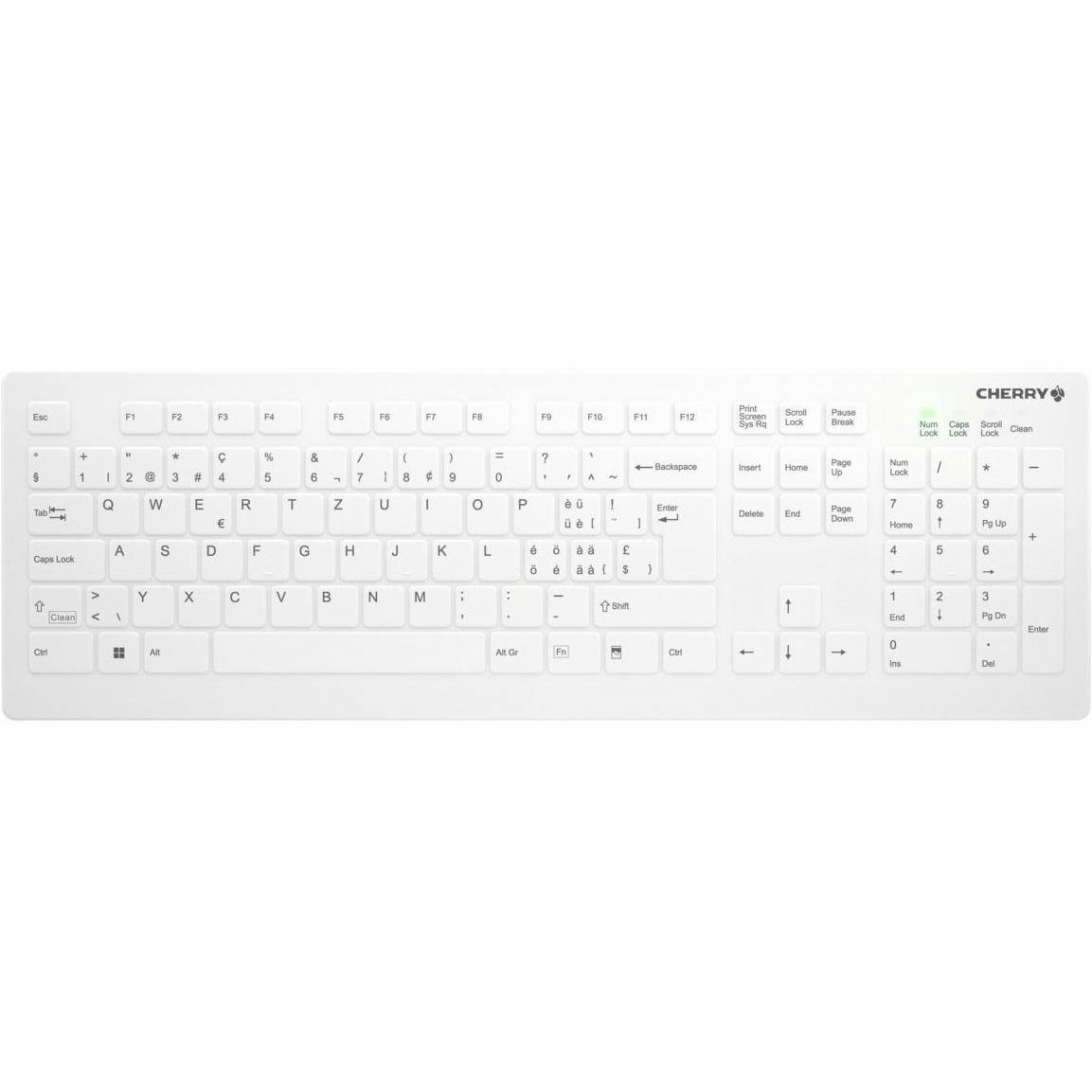 Active Key AK-C8112 Keyboard - Wireless Connectivity - USB Type A Interface - White