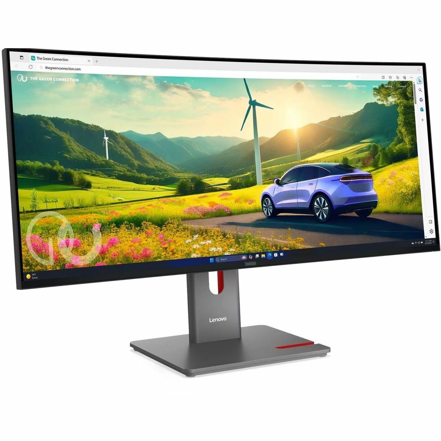 Lenovo ThinkVision P34WD-40 34" Class UWQHD Curved Screen LED Monitor - 21:9 - Eclipse Black