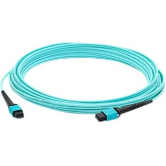 AddOn 5m MPO/UPC to MPO/UPC Aqua OM4 OFNR (Riser-Rated) 12-Strand Fiber Patch Cable