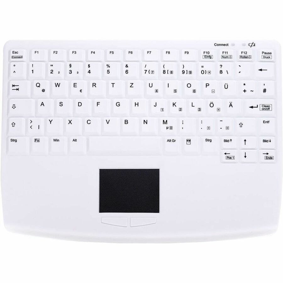 Active Key Keyboard - Wireless Connectivity - USB Type A Interface - TouchPad - French - White
