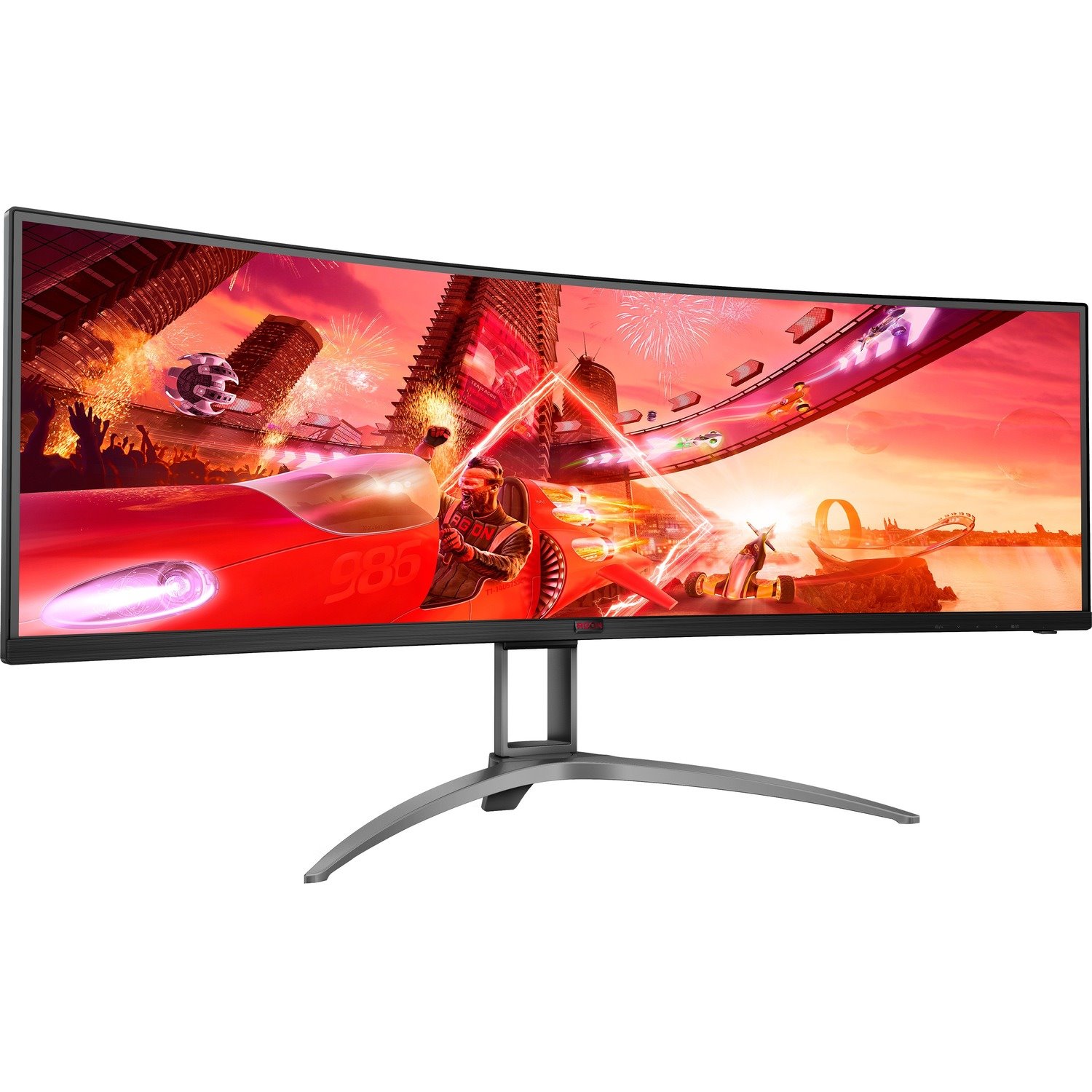 AOC AGON AG493UCX2 49" Class Dual Quad HD (DQHD) Curved Screen Gaming LCD Monitor - 32:9 - Textured Black