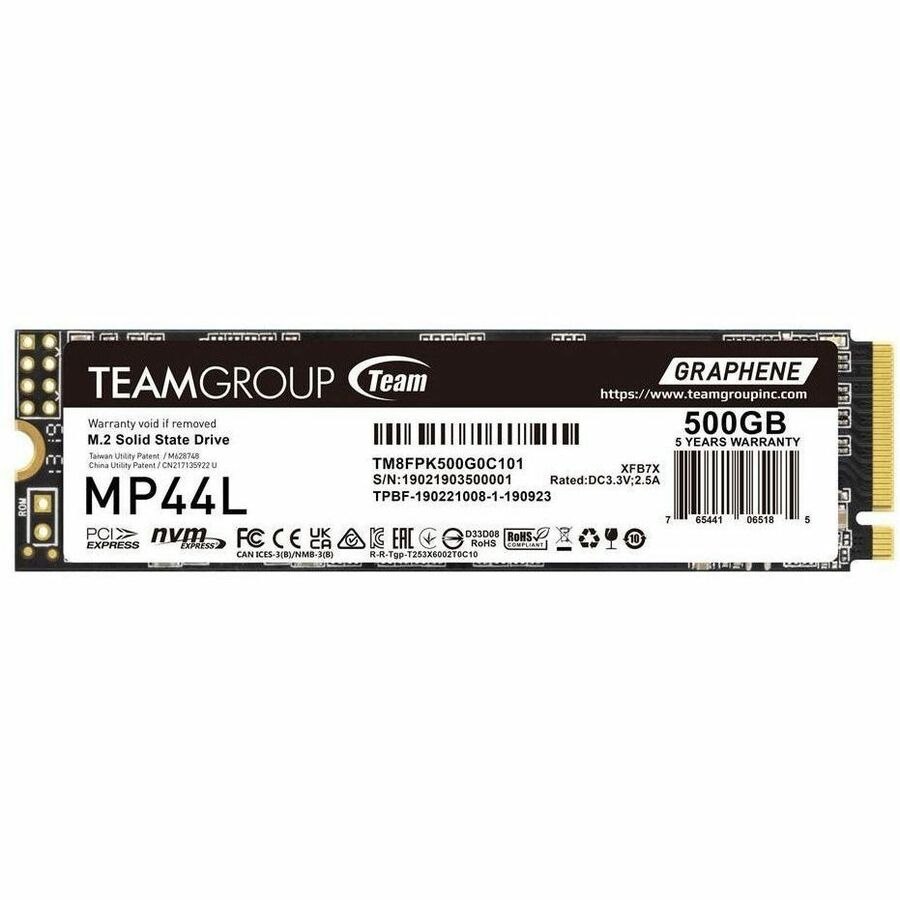 Team MP44L 500 GB Solid State Drive - M.2 2280 Internal - PCI Express NVMe (PCI Express NVMe 4.0 x4)