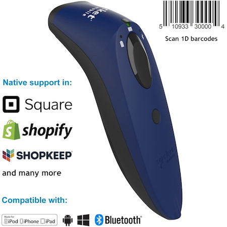 SocketScan® S730, 1D Laser Barcode Scanner, Blue, Blue