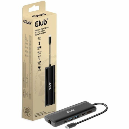 Club 3D USB Gen 1 Type-C 8-in-1 MST Dual 4K60Hz Display Travel Dock