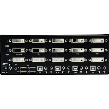 StarTech.com 4 Port Triple Monitor DVI USB KVM Switch with Audio & USB 2.0 Hub