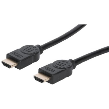 Manhattan HDMI Cable with Ethernet, 8K@60Hz (Ultra High Speed), 2m, Male to Male, Black, 4K@120Hz, Ultra HD 4k x 2k, Fully Shielded, Gold Plated Contacts, Lifetime Warranty, Polybag