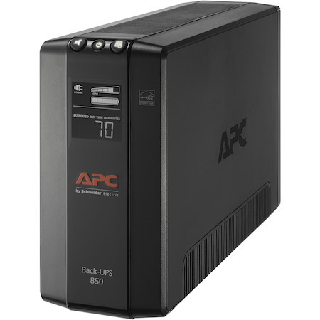 APC Back-UPS 850, Compact Tower, 850VA, 120V, AVR, LCD, 8 NEMA outlets (4 surge)