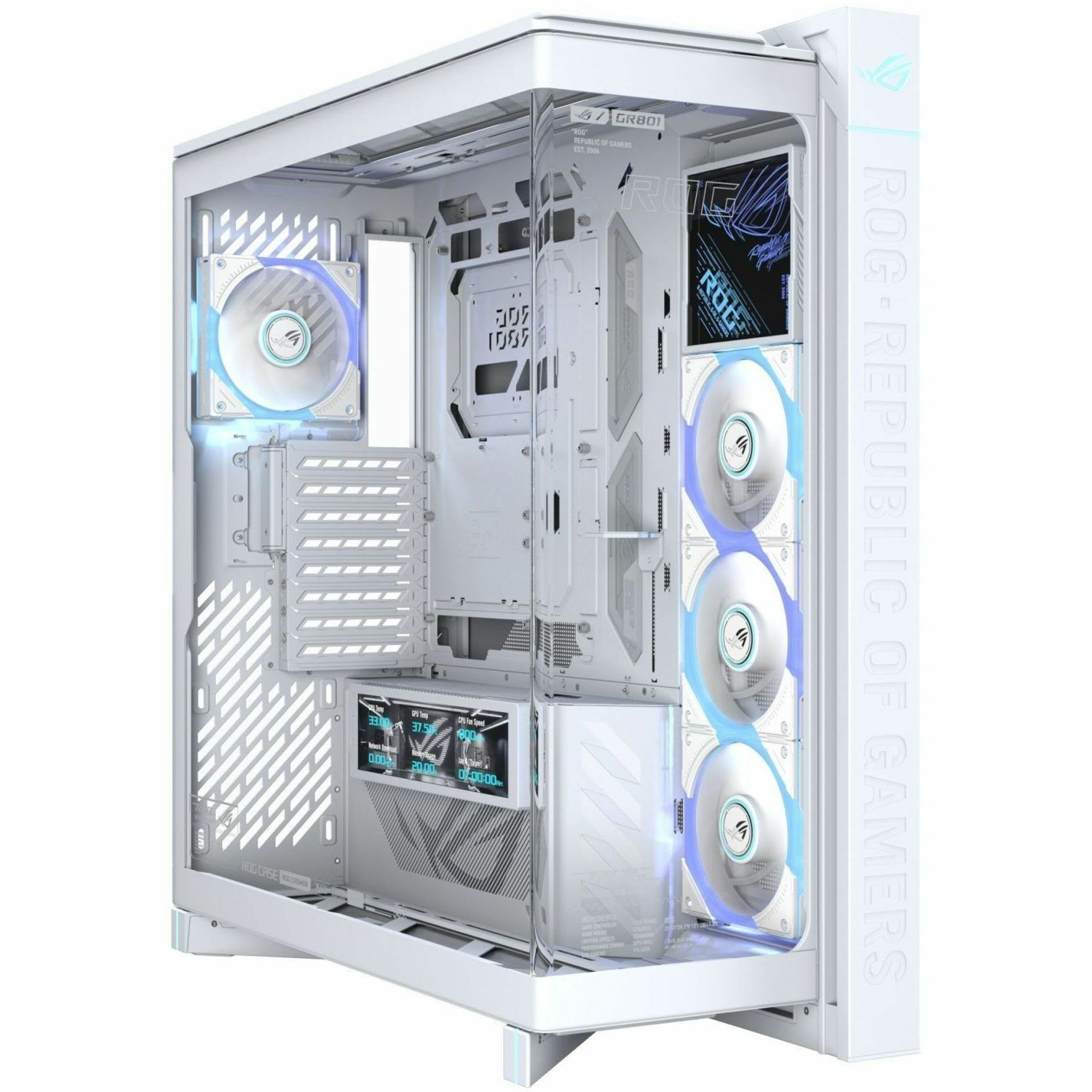 Asus ROG ROG Cronox ARGB White Edition Gaming Computer Case - EATX, ATX Motherboard Supported - Mid-tower - Tempered Glass, Aluminium - White
