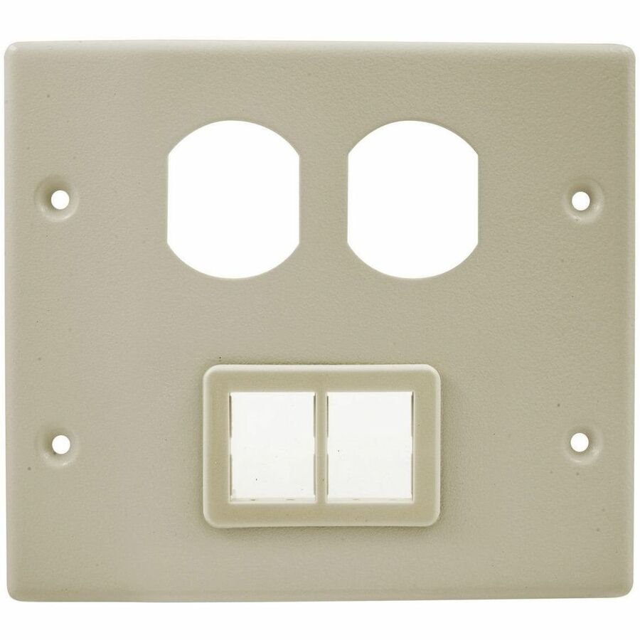 Hubbell Premise Wiring Metal Raceway, Plate, 2-Gang, Duplex/TracJack, HBL4750 Series, Ivory