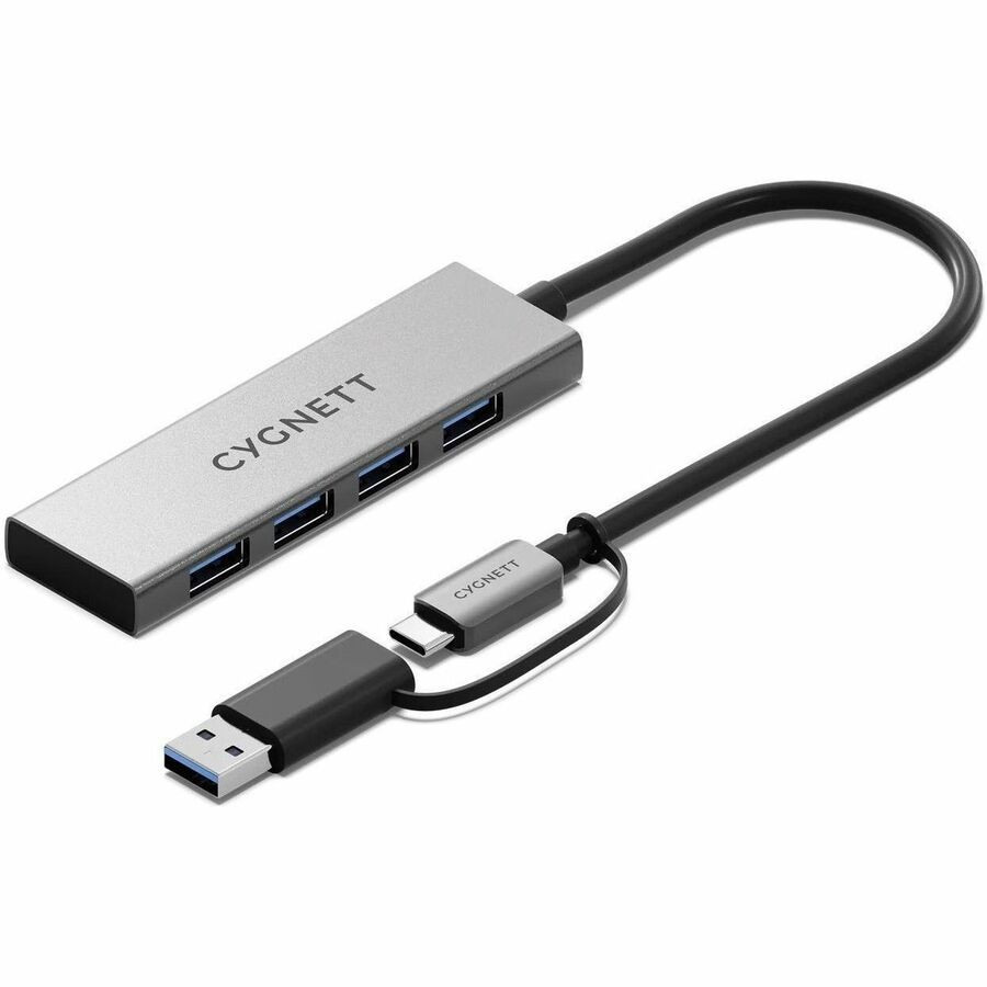 Cygnett Unite CY5388CYHUB USB Hub - USB Type A, USB Type C - 1.25 GB/s - Keyboard, Hard Drive, Cable - Desktop - White