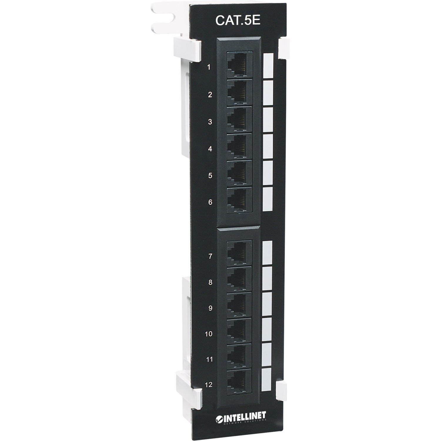 Intellinet Patch Panel, Cat5e, Wall-mount, UTP, 12-Port, Black