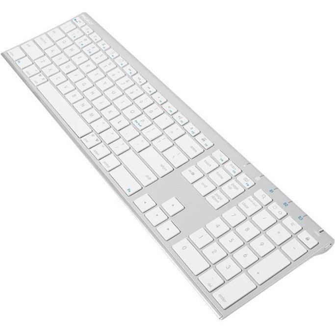 Macally Rechargeable Aluminum Quick Switch Bluetooth Keyboard For Three Devices