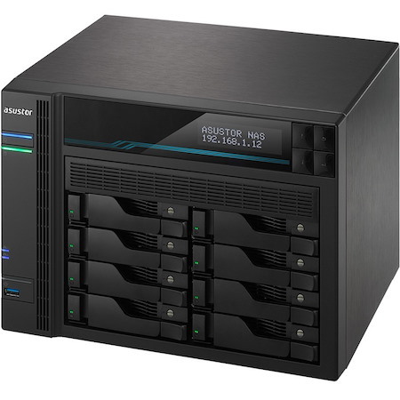 ASUSTOR Lockerstor 8 AS6508T 8 x Total Bays SAN/NAS Storage System - 4 GB Flash Memory Capacity Atom C3538 Quad-core (4 Core) 2.10 GHz - 8 GB RAM - DDR4 SDRAM Desktop