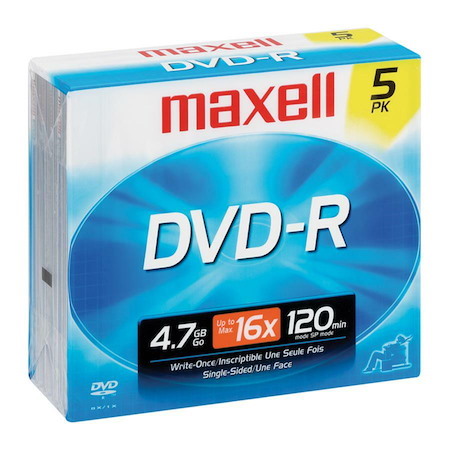 Maxell DVD Recordable Media - DVD-R - 16x - 4.70 GB - 1 - Gold