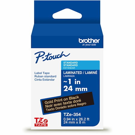 Brother Genuine P-touch TZe345 WHT on BK Label Tape, Laminated, 18mmX8m