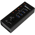 StarTech.com 4 Port USB 3.0 Hub plus 3 Dedicated USB Charging Ports (2 x 1A & 1 x 2A) - 5Gbps - Wall Mountable Metal Enclosure