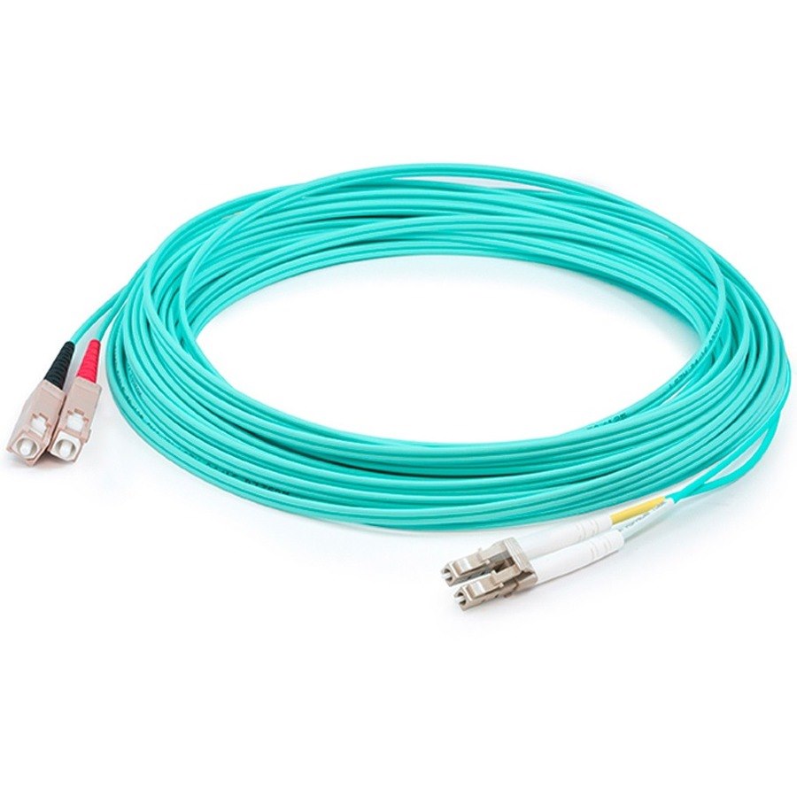 AddOn 4m LC (Male) to SC (Male) Aqua OM4 Duplex Fiber OFNR (Riser-Rated) Patch Cable