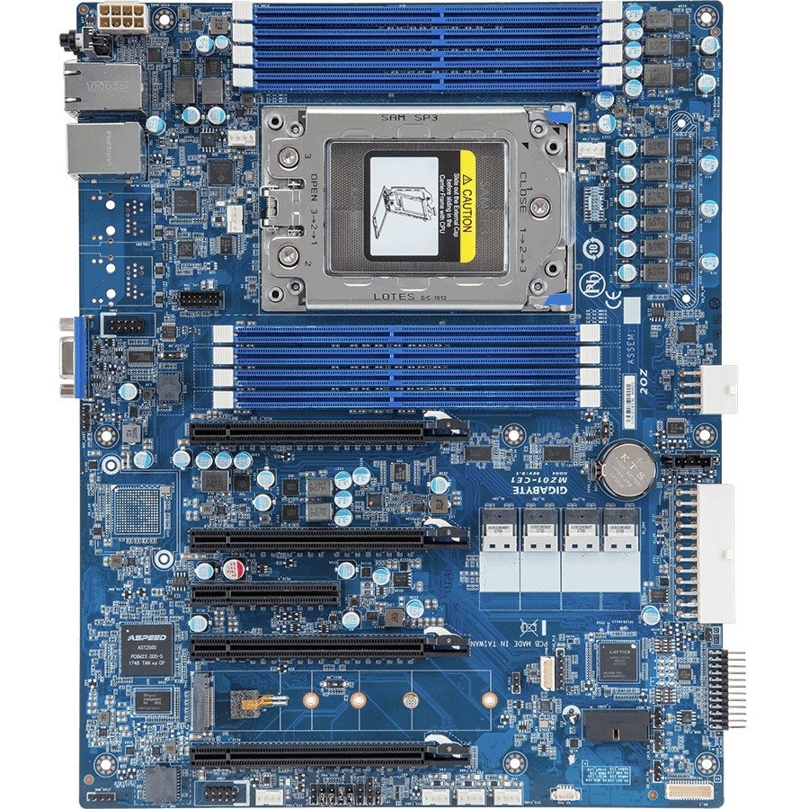 GIGABYTE MZ01-CE1 Server Motherboard - AMD Chipset - Socket SP3 - ATX