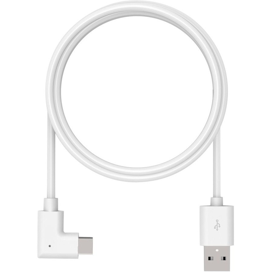 Compulocks 6ft 2.0 USB-A to 90-Degree USB-C Charging Cable Right Angle White