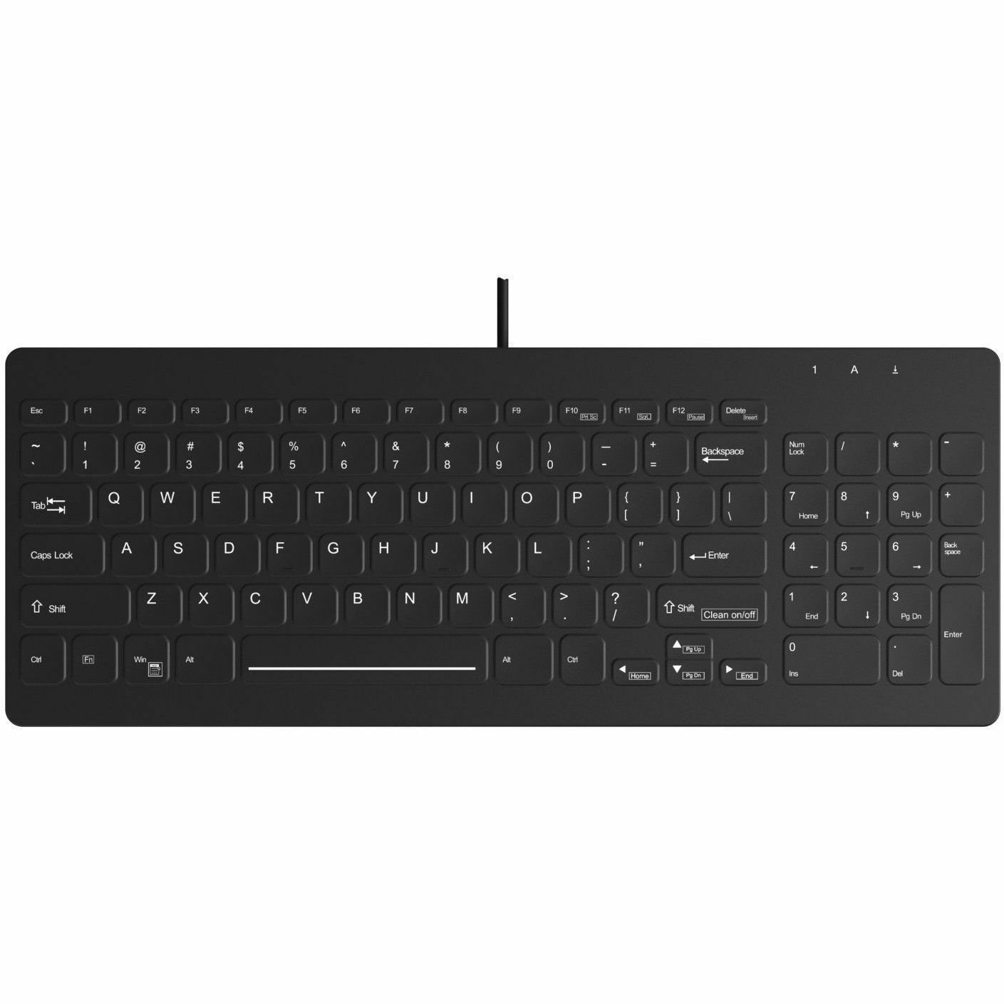 TG3 Electronics TG3 Black 96 Key White Backlit Low Profile