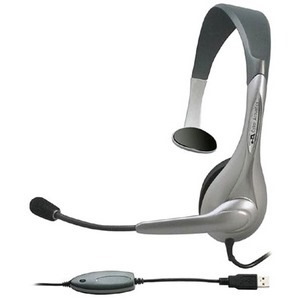 Cyber Acoustics AC-840 Usb Mono Headset Internet Communication & Boom Mic