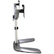 StarTech.com Dual Monitor Stand, Ergonomic Desktop Monitor Stand for up to 32"(17.6lb/8kg) VESA Displays, Free-Standing Adjustable, Silver