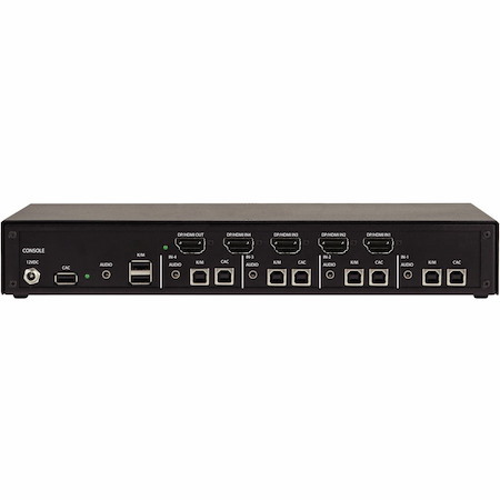 Black Box KVM Switch, NIAP 4.0 Certified - 4-Port, Single-Monitor, FlexPort HDMI/DisplayPort, CAC