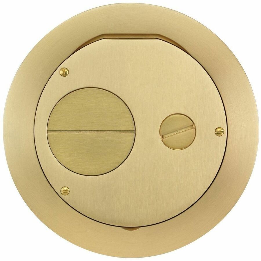 Hubbell Premise Wiring Furniture Feed 6" Series, Furniture Feed Cover, Brushed Brass Plated