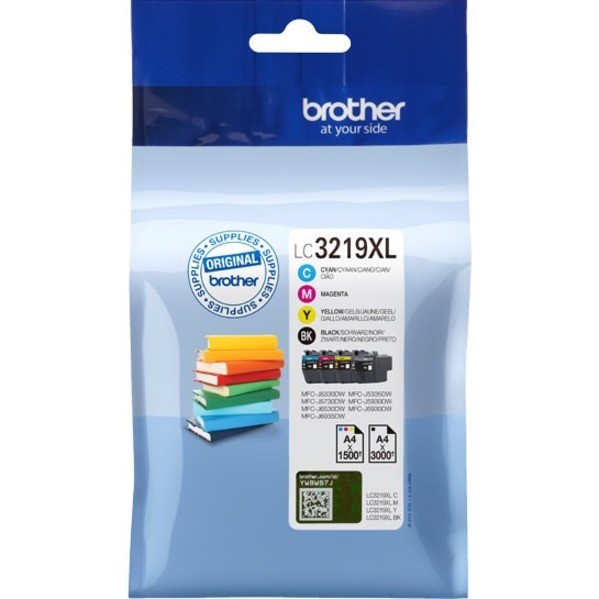 Brother LC3219XLVALDR Hoch Kapazität Tintenstrahl Tintenpatrone - Schwarz, Cyan, Magenta, Gelb - 4 / Pack