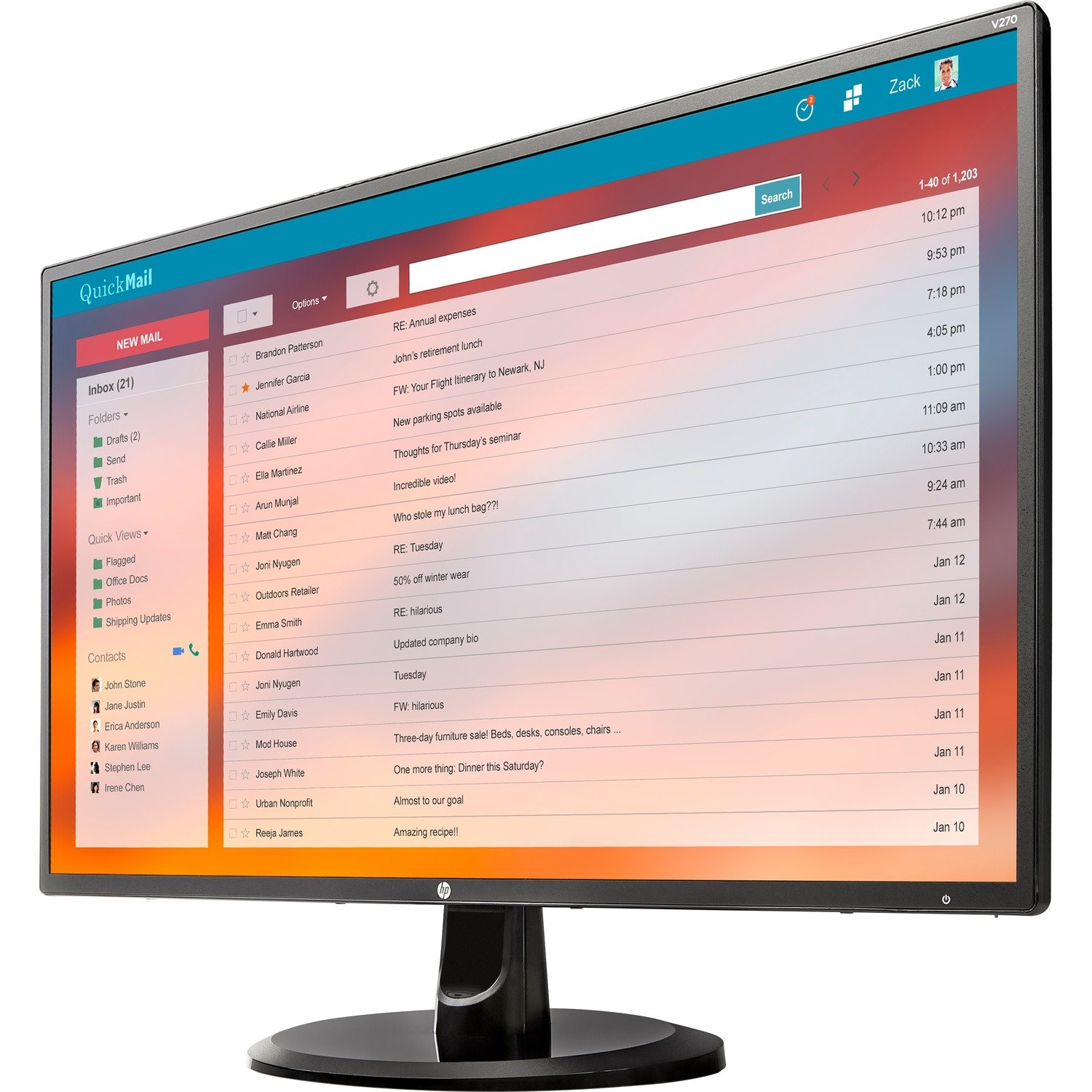 HP Business V270 27" Class Full HD LCD Monitor - 16:9 - Black